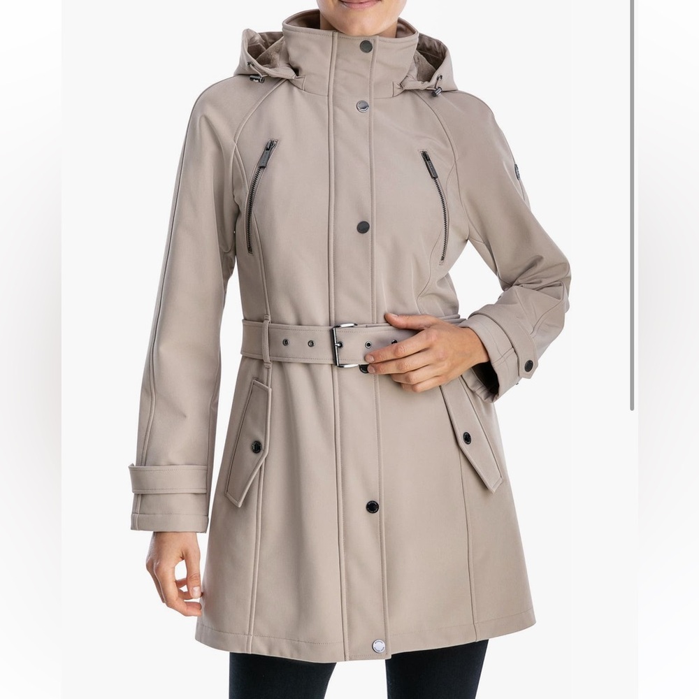 NWT Michael Kors Trench Coat Belted Jacket Tan Taupe Water Resistent Jacket XS